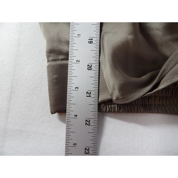 Linea By Louis Dell'Olio Medium Blouse Drapeneck Crossover Faux Tan Silky Taupe - Picture 8 of 12